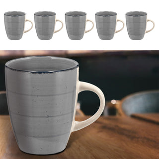 6x Kaffeebecher Steingut Farbwahl 360ml 9x11cm Tasse Becher Henkeltasse  Kaffeetasse Teetasse