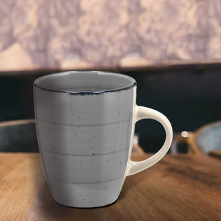 6x Kaffeebecher Steingut Farbwahl 360ml 9x11cm Tasse Becher Henkeltasse  Kaffeetasse Teetasse