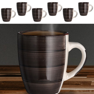 6x Kaffeebecher Steingut Farbwahl 360ml 9x11cm Tasse Becher Henkeltasse  Kaffeetasse Teetasse