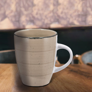 6x Kaffeebecher Steingut Farbwahl 360ml 9x11cm Tasse Becher Henkeltasse  Kaffeetasse Teetasse