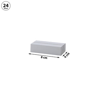 Tischkartenhalter Fotohalter 24er Set Block 4x8cm MDF weiß Kartenhalter Halterung Foto Speisekarte Postkartenhalter