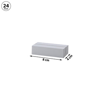 Tischkartenhalter Fotohalter 24er Set Block 4x8cm MDF weiß Kartenhalter Halterung Foto Speisekarte Postkartenhalter