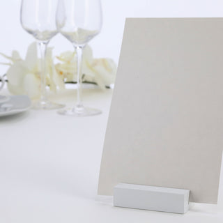 Tischkartenhalter Fotohalter 24er Set Block 4x8cm MDF weiß Kartenhalter Halterung Foto Speisekarte Postkartenhalter