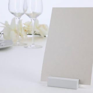 Tischkartenhalter Fotohalter 24er Set Block 4x8cm MDF weiß Kartenhalter Halterung Foto Speisekarte Postkartenhalter
