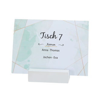 Tischkartenhalter Fotohalter 24er Set Block 4x8cm MDF weiß Kartenhalter Halterung Foto Speisekarte Postkartenhalter