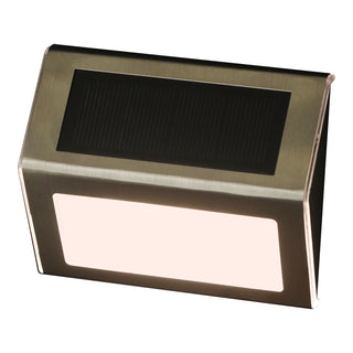 Solar LED Wandleuchte 6er Set 10x8x2cm IP44 Edelstahl Kunststoff warmweiß akkubetrieben Wandlampe