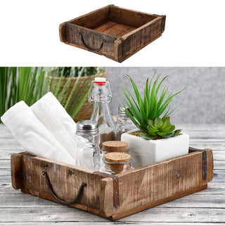 Holzkiste Ziegelform Altholz 30x25/60x15 Upcycling Buche Used Look Kiste Box Dekokiste Holzbox Metallhenkel