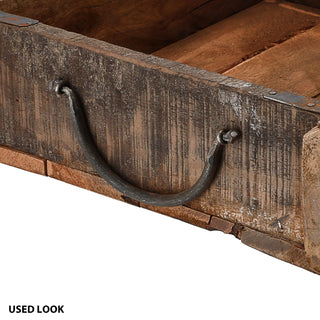 Holzkiste Ziegelform Altholz 30x25/60x15 Upcycling Buche Used Look Kiste Box Dekokiste Holzbox Metallhenkel