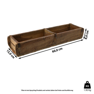 Holzkiste Ziegelform Altholz 30x25/60x15 Upcycling Buche Used Look Kiste Box Dekokiste Holzbox Metallhenkel