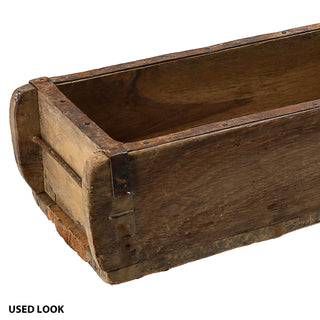 Holzkiste Ziegelform Altholz 30x25/60x15 Upcycling Buche Used Look Kiste Box Dekokiste Holzbox Metallhenkel