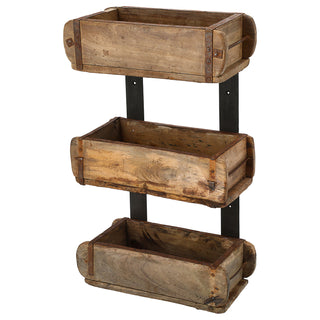 Regal Holzkiste Ziegelform 31x50x15cm Altholz Holzbox Vintage Used Look Wandregal 3 Kisten