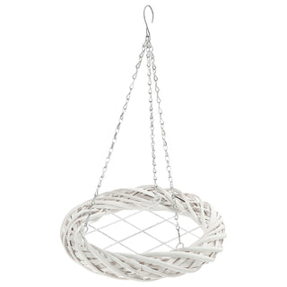 Weidenkranz zum Aufhängen oder Legen Weide 35cm weiß Dekokranz Ring Adventskranz Metallkette