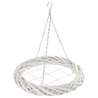 Weidenkranz zum Aufhängen oder Legen Weide 45cm weiß Dekokranz Ring Adventskranz Metallkette