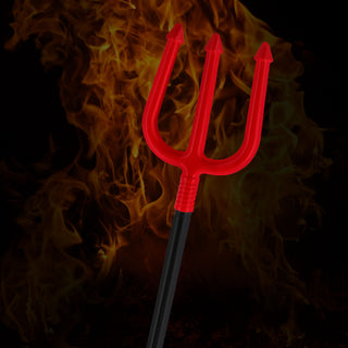 Dreizack Teufel Halloween 15x112cm schwarz rot Kunststoff Waffe zerlegt Speer Kostümzubehör