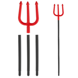Dreizack Teufel Halloween 15x112cm schwarz rot Kunststoff Waffe zerlegt Speer Kostümzubehör