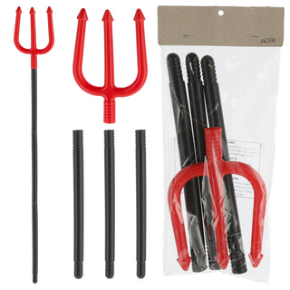 Dreizack Teufel Halloween 15x112cm schwarz rot Kunststoff Waffe zerlegt Speer Kostümzubehör