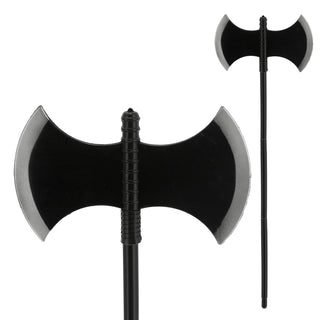 Axt Henker Halloween 30x110cm schwarz grau Kunststoff Waffe zerlegt Doppelaxt Kostümzubehör