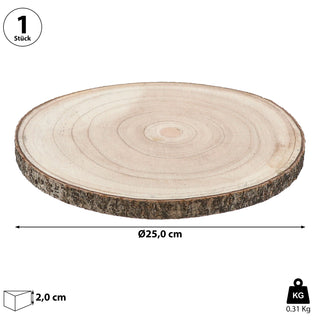 Baumscheibe 25x26x2cm Paulownia Holzscheibe Naturprodukt Scheibe Holz Holzplatte Dekoelement