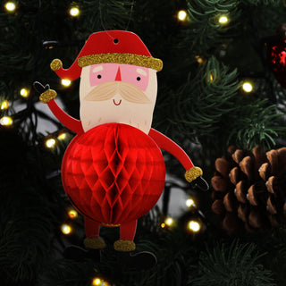 Christbaumschmuck Weihnachtsfiguren Honeycomb 5er Set bunt Papier 300gsm Hänger Rentier Elf Pinguin Santa Eisbär