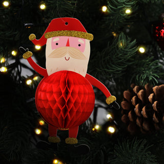 Christbaumschmuck Weihnachtsfiguren Honeycomb 5er Set bunt Papier 300gsm Hänger Rentier Elf Pinguin Santa Eisbär