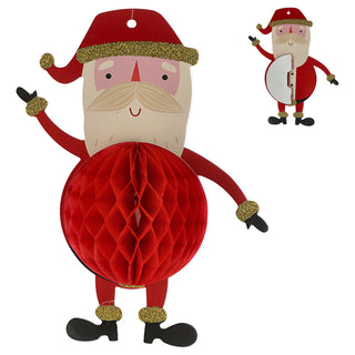 Christbaumschmuck Weihnachtsfiguren Honeycomb 5er Set bunt Papier 300gsm Hänger Rentier Elf Pinguin Santa Eisbär