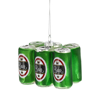 Christbaumschmuck Bierdose handbemalt 10x3x4,5cm Glas bunt Glitzer Weihnachtsaufhänger Baumschmuck