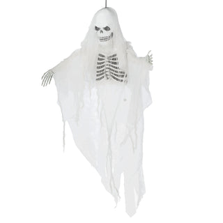 Geist mit Schleier animiert zum Aufhängen H140cm Sound LED Lichteffekt Berührungssensor Halloween-Party