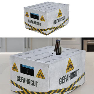 Bierkasten Geschenkverpackung Gefahrgut/Werkezugkiste/Biergarten für Standard-Bierkasten 40x30x23cm Papier 350gsm Aufsatz Verpackung