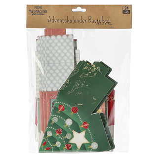 Adventskalender Haus DIY Bastelset 24tlg Häuser Tannen Weihnachten Adventszeit Kalender bunt Papierhaus