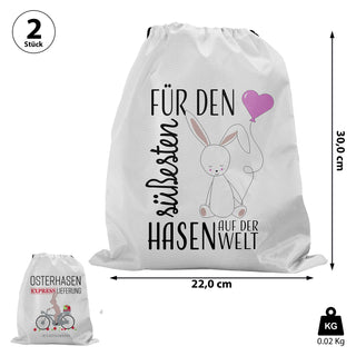 Beutel 2er Set Ostern Matchbeutel Sportbeutel Beutel Ostertüte Zugband Ostermotiv