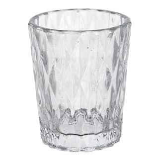 Windlicht Teelichtglas Prägung 12er Set Glas Ø7,5x8cm Teelichtglas Kerzenglas Glasgefäß Tischdekoration