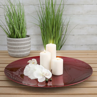 Dekoplatte PVC Ø47cm rot Glasureffekt Platzteller Teller Platte Serviertablett Tischdekoration