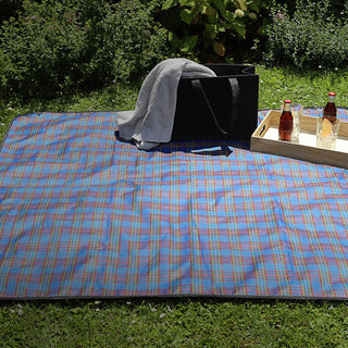 Picknickdecke Beschichtung wasserabweisend 150x130 rot/blau/grün Polyester Polyethylen Decke Karomuster rechteckig Outdoordecke