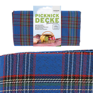 Picknickdecke Beschichtung wasserabweisend 150x130 rot/blau/grün Polyester Polyethylen Decke Karomuster rechteckig Outdoordecke