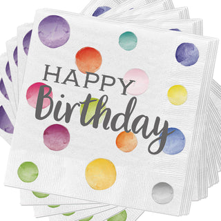 Servietten "Happy Birthday" 60er Set 3lagig Papierserviette Motivserviette stoffähnlich Tuch