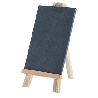 Schiefertafel mit Ständer 2er Set 21x20x2,2cm Schiefer Kiefernholz Holztafel Memotafel Kreidetafel Schreibtafel