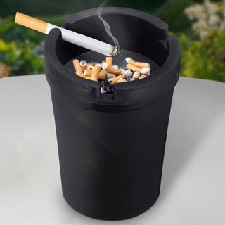 Reiseaschenbecher 4er Set schwarz 8x11x8cm Kunststoff Deckel abnehmbar Tischaschenbecher Ascher