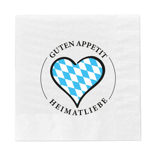 Servietten Heimatliebe Bier und Brezel 80er Set 33x33cm Papierserviette stoffähnlich Tuch Partyzubehör