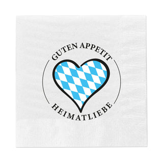 Servietten Heimatliebe Bier und Brezel 80er Set 33x33cm Papierserviette stoffähnlich Tuch Partyzubehör