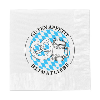 Servietten Heimatliebe Bier und Brezel 80er Set 33x33cm Papierserviette stoffähnlich Tuch Partyzubehör