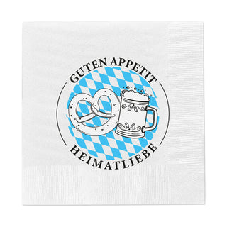Servietten Heimatliebe Bier und Brezel 80er Set 33x33cm Papierserviette stoffähnlich Tuch Partyzubehör