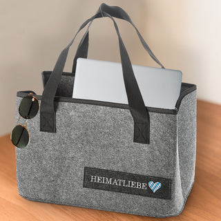 Filztasche Heimatliebe hell-/dunkelgrau 38x26x26,5cm Shopper Henkeltasche Tasche Aufbewahrung