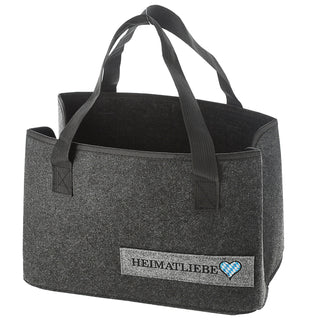 Filztasche Heimatliebe hell-/dunkelgrau 38x26x26,5cm Shopper Henkeltasche Tasche Aufbewahrung
