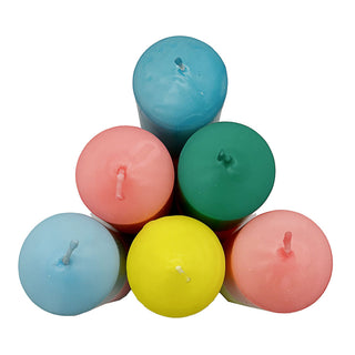 Stumpenkerze Colorful 6er Set Kerze farbig bunt Ø6x12cm Paraffin Dekokerze Farbverlauf Blockkerze