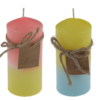 Stumpenkerze Colorful 6er Set Kerze farbig bunt Ø6x12cm Paraffin Dekokerze Farbverlauf Blockkerze