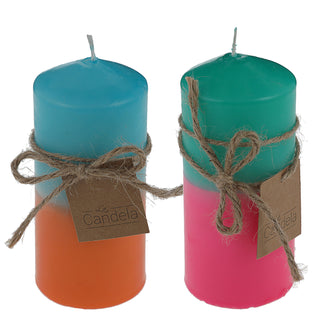 Stumpenkerze Colorful 6er Set Kerze farbig bunt Ø6x12cm Paraffin Dekokerze Farbverlauf Blockkerze