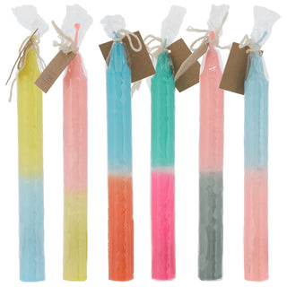 Stabkerze Colorful 24er Set 19x2 cm 6 Farben à 4 pro Box Paraffin Dekokerze Farbverlauf Kerze