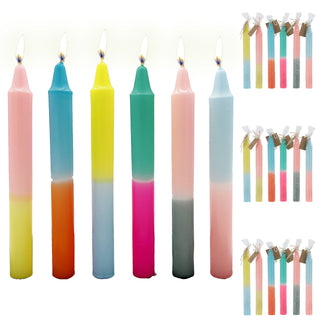 Stabkerze Colorful 24er Set 19x2 cm 6 Farben à 4 pro Box Paraffin Dekokerze Farbverlauf Kerze