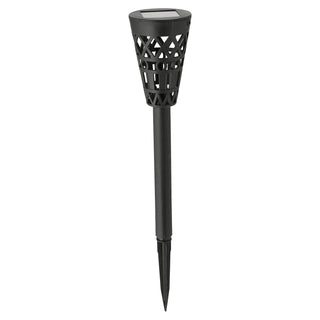 Solar Gartenstecker 3in1 4er Set H37cm schwarz Kunststoff Gartenstecker Wegeleuchte Beleuchtung Gartenbeleuchtung