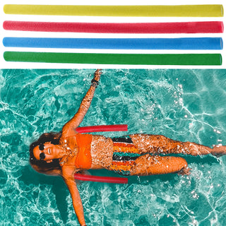 Poolnudel 4er Set 120cm grün blau rot gelb Schwimmnudel Wasserspielzeug Wassernudel Schwimmstange